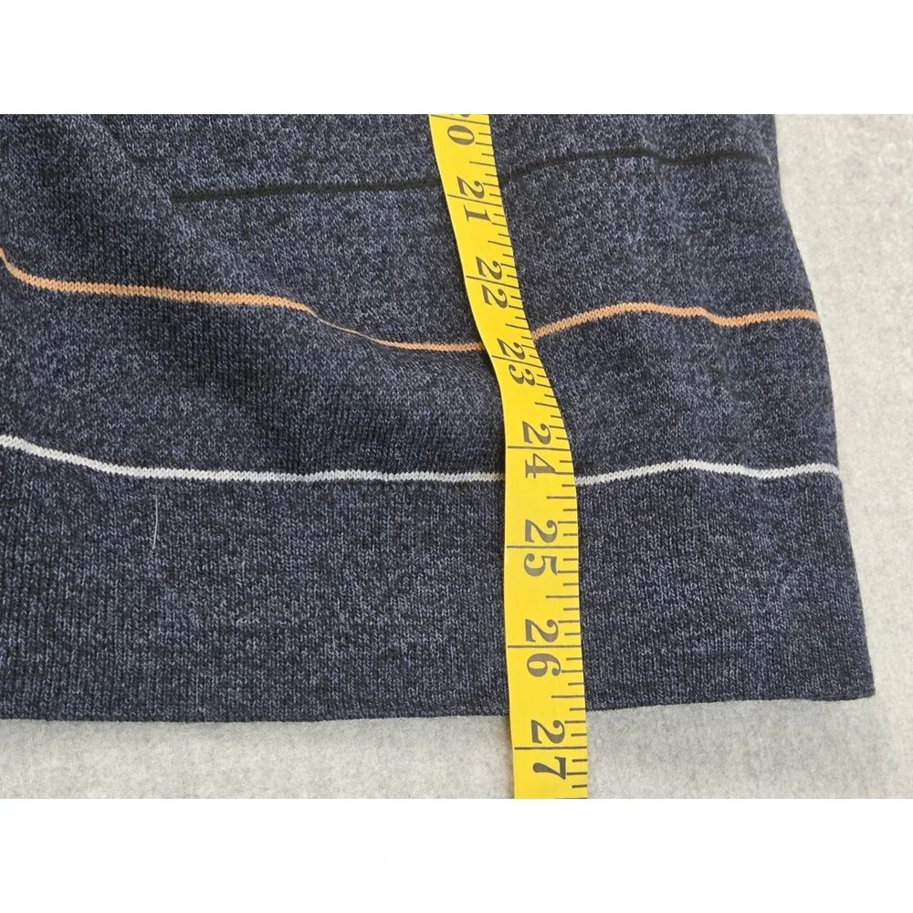 Banana Republic 100% Merino Wool Sweater Mens L Blue Stripe Preppy Career School